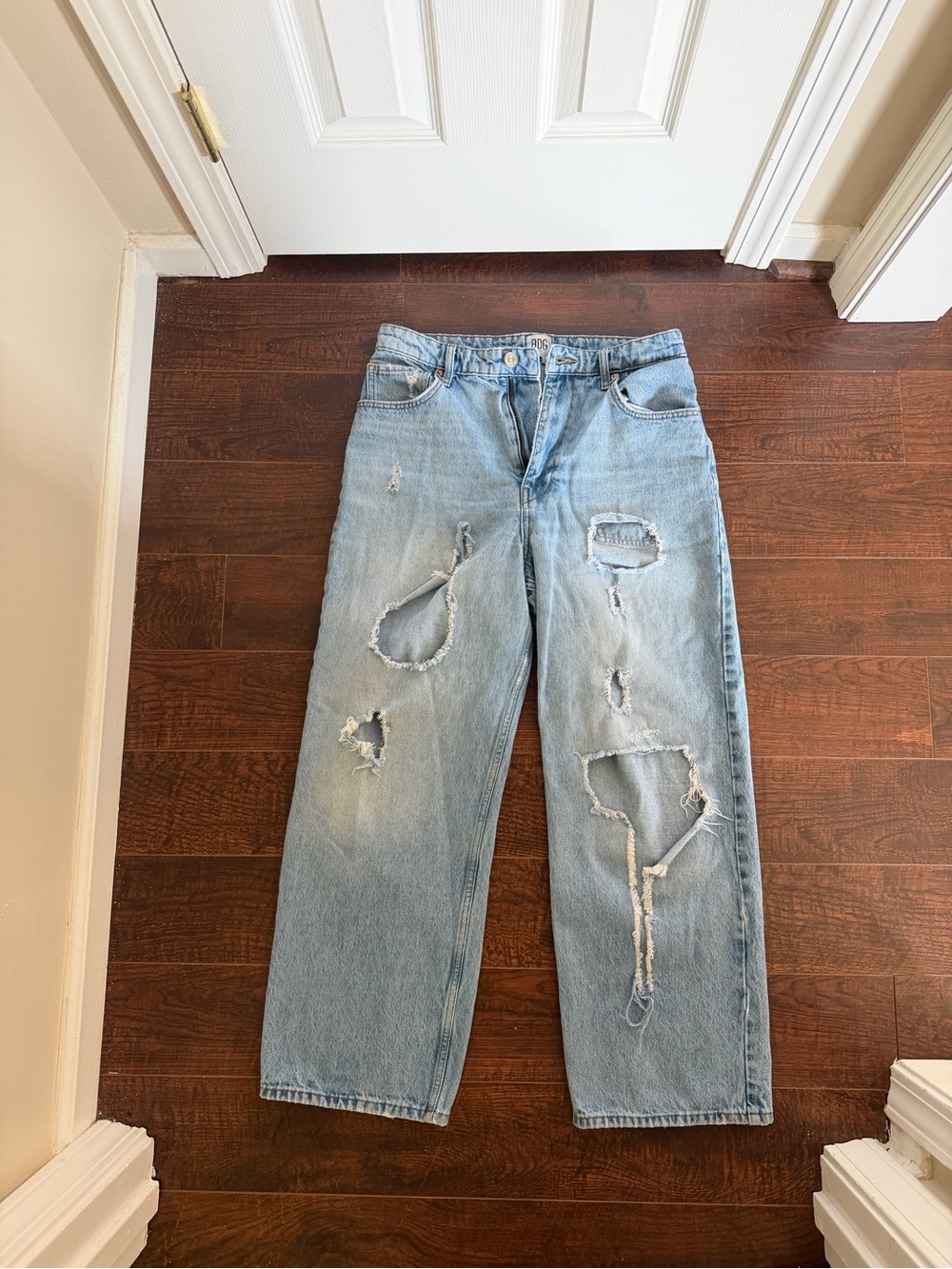 BDG Light Blue Ripped Relaxed Jeans